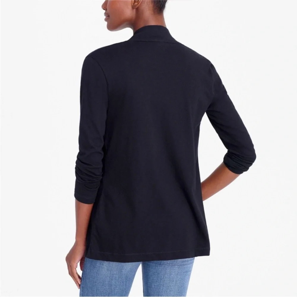 J. Crew Open Front Always Open Cardigan Drape Cotton Black XS Lightweight